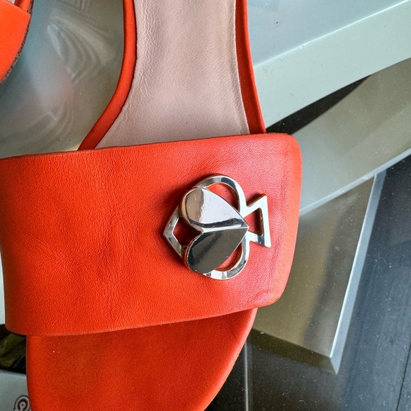 Kate Spade Slides Slip On Sandals Orange Gold Accents Sz 7.5 - Picture 5 of 8